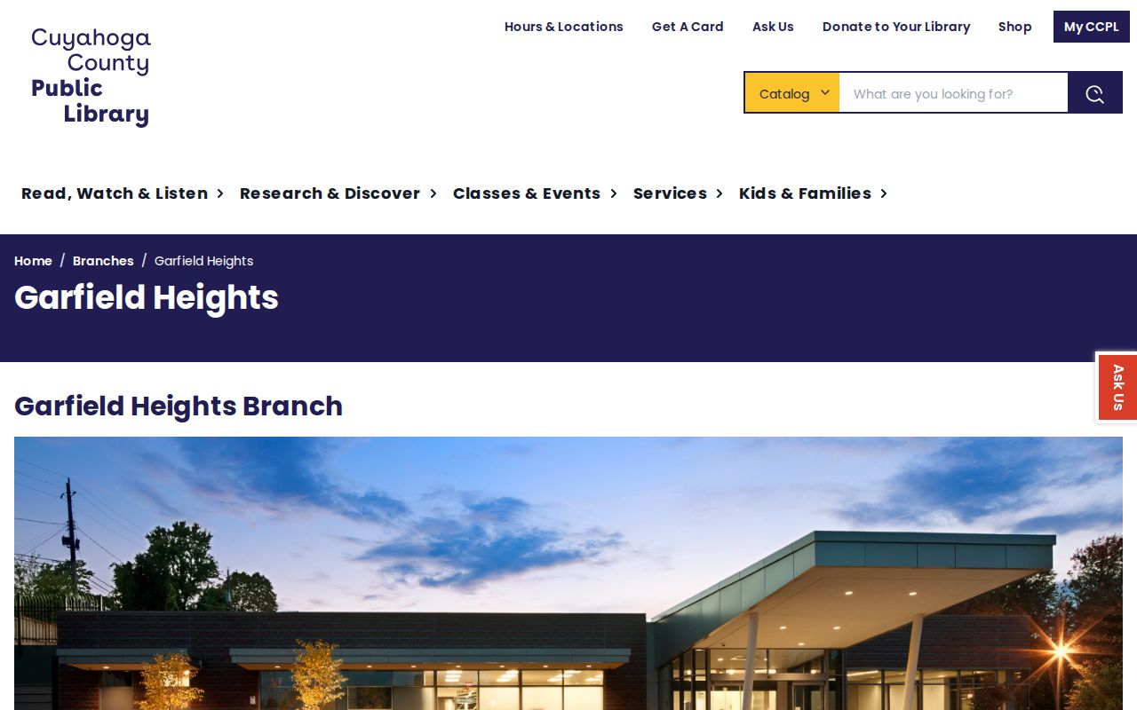 Garfield Heights city directory local library access page