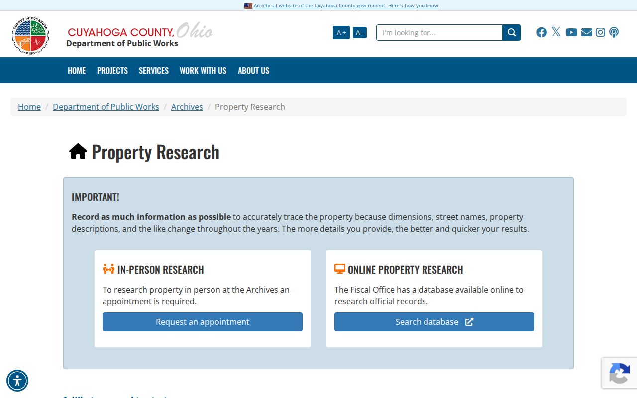 Garfield Heights previous residents image of the Cuyahoga Archives property research page