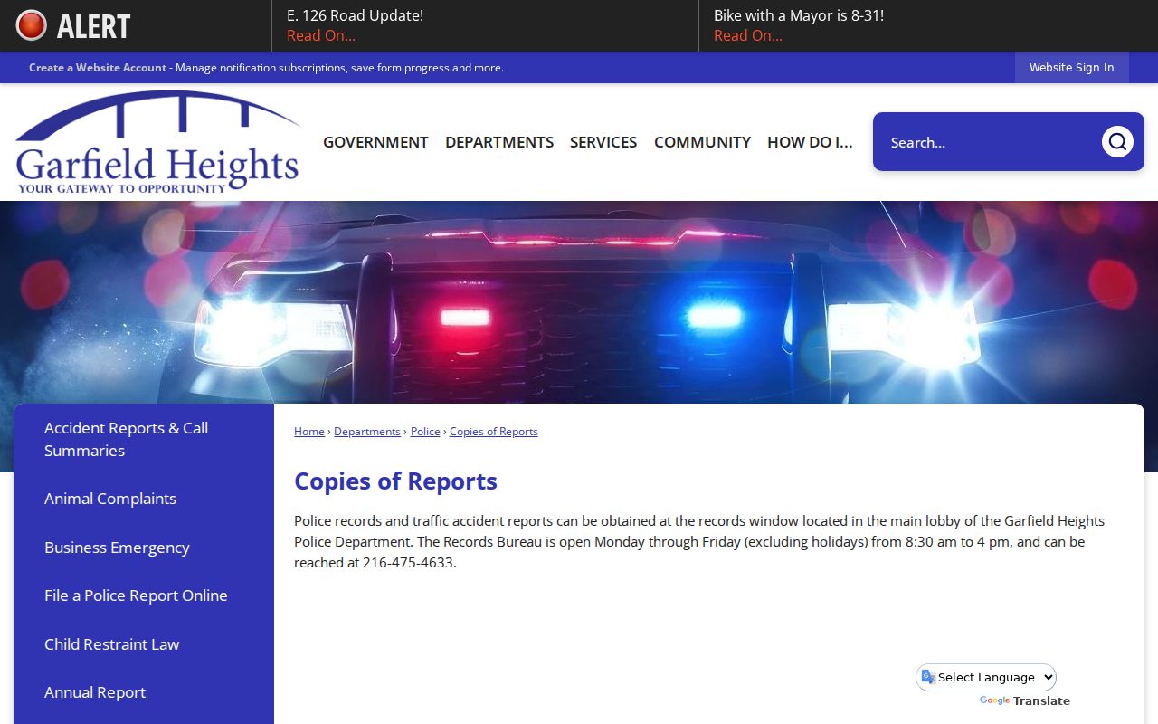 Garfield Heights previous residents image of the city Copies of Reports page