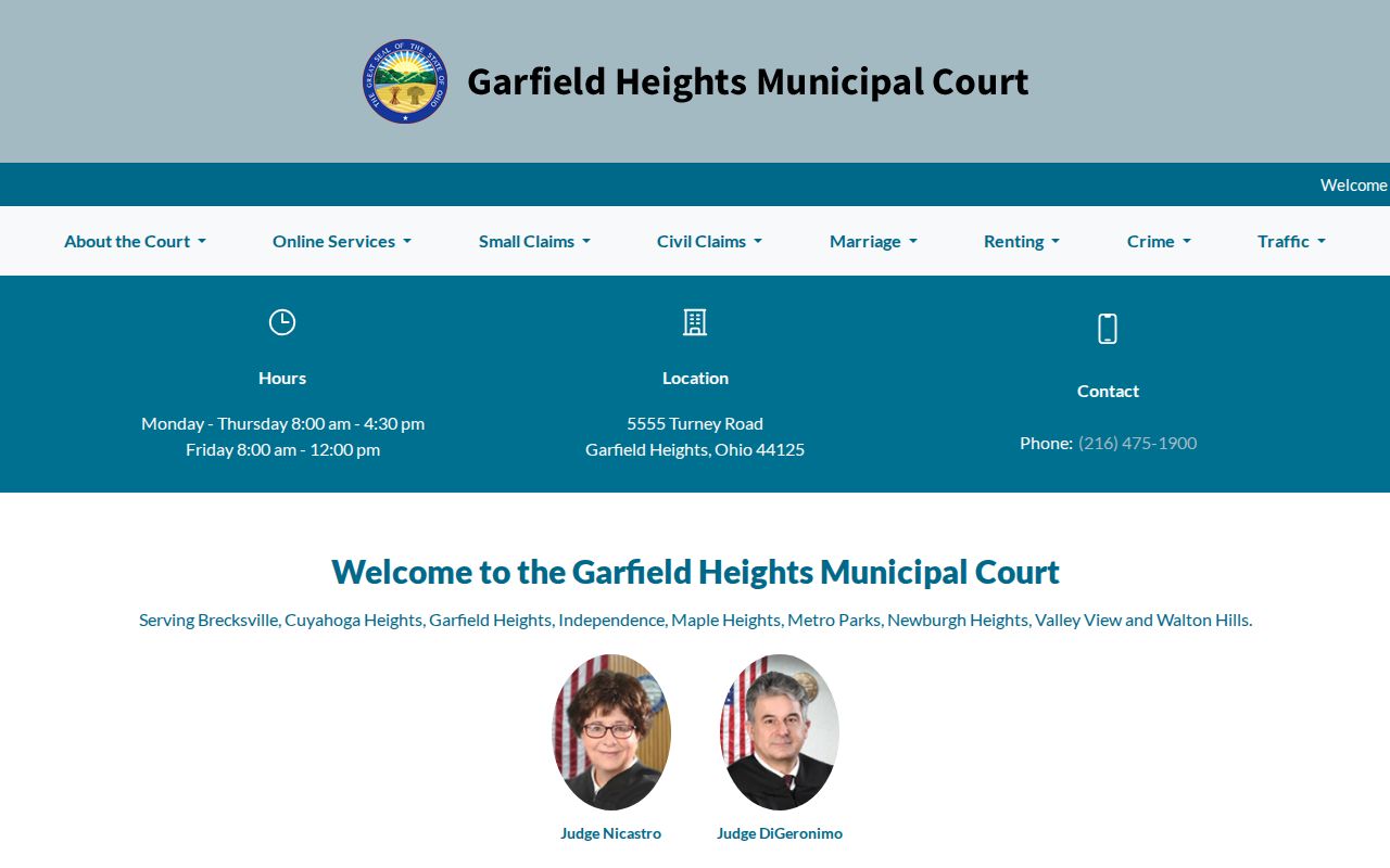 Garfield Heights resident lookup municipal court source