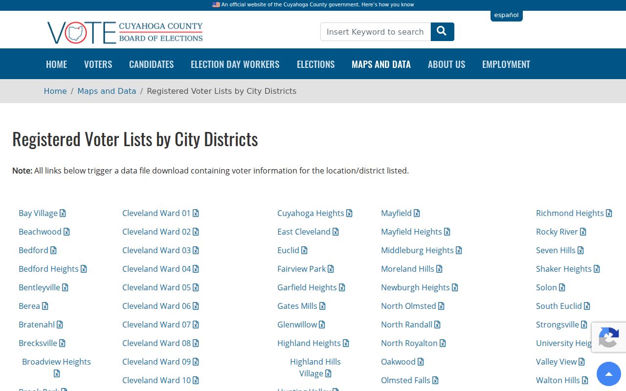 Garfield Heights ZIP code directory city and district maps source