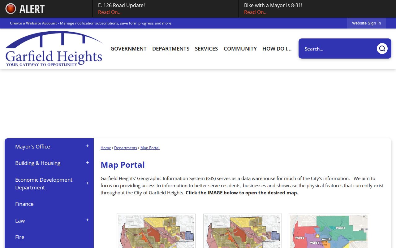 Garfield Heights ZIP code directory city map portal source